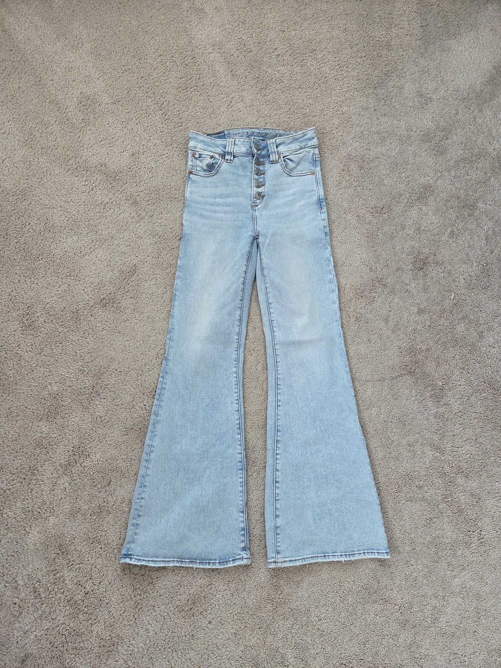 American Eagle Outfitters Light Blue High-Rise Flare Jeans